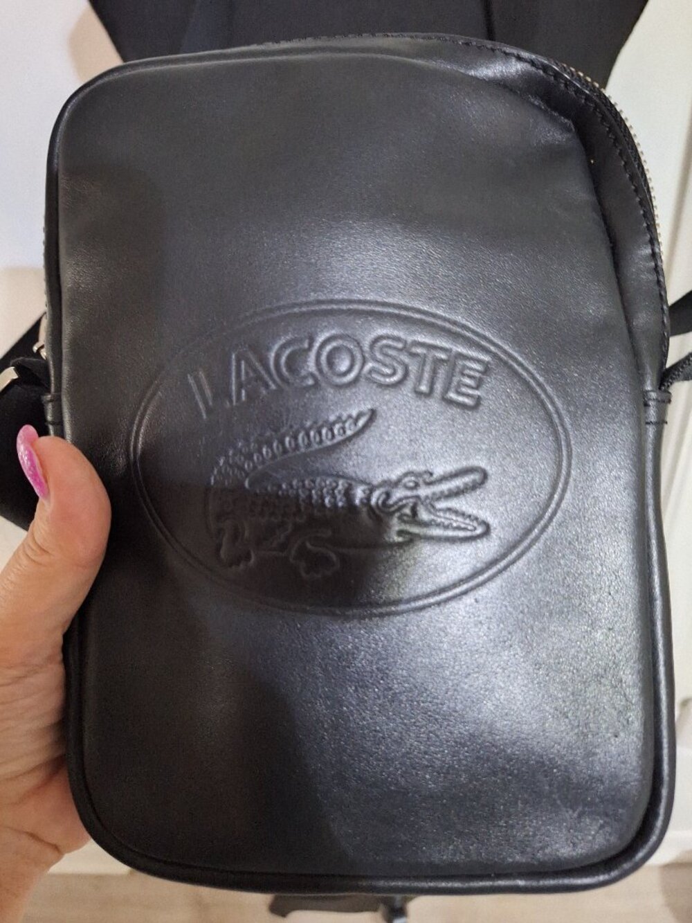 Lacoste Leather bag Genuine  Italian leather